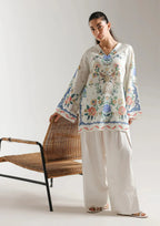 White Floral Print 2-Piece Suit for Women – KC-00106