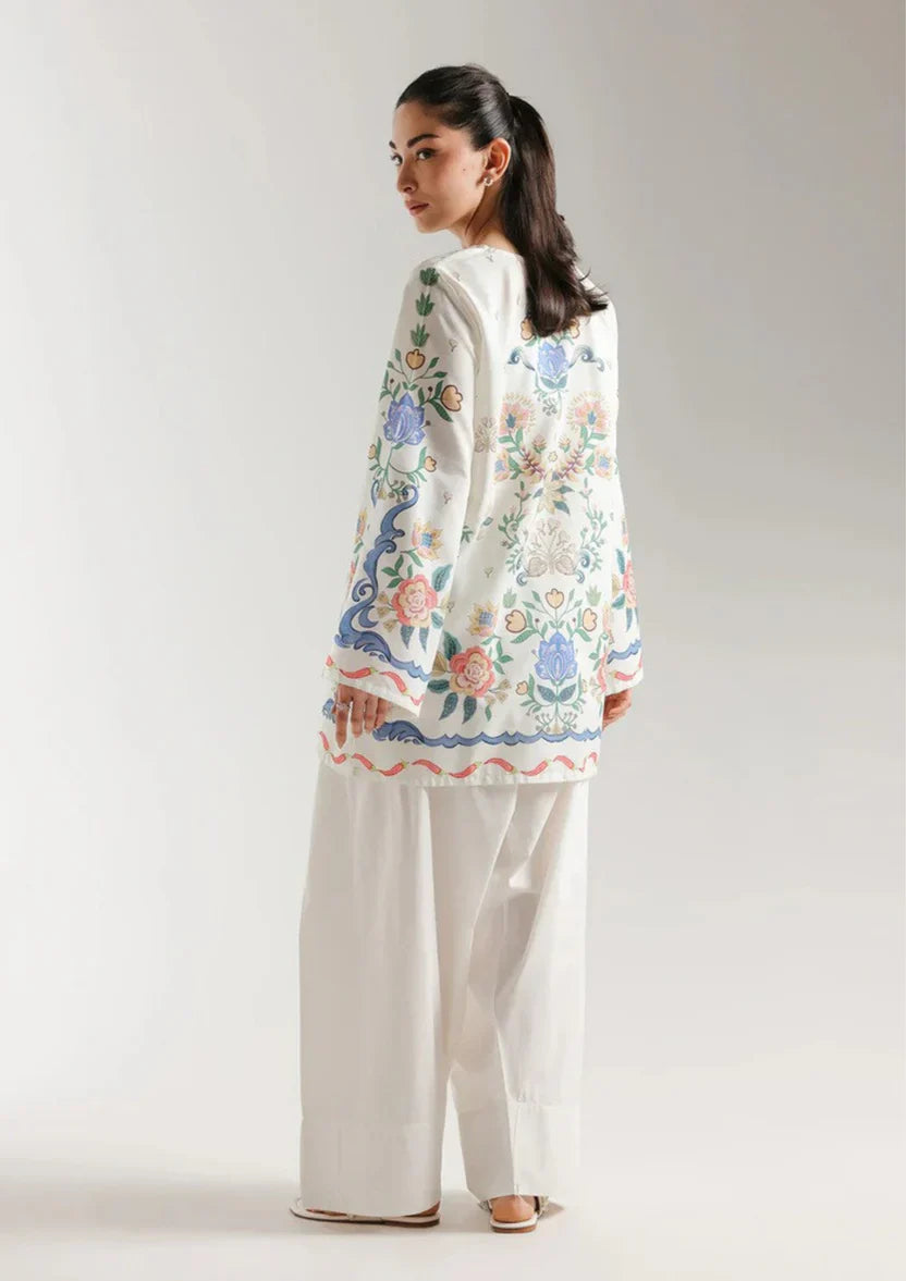 White Floral Print 2-Piece Suit for Women – KC-00106