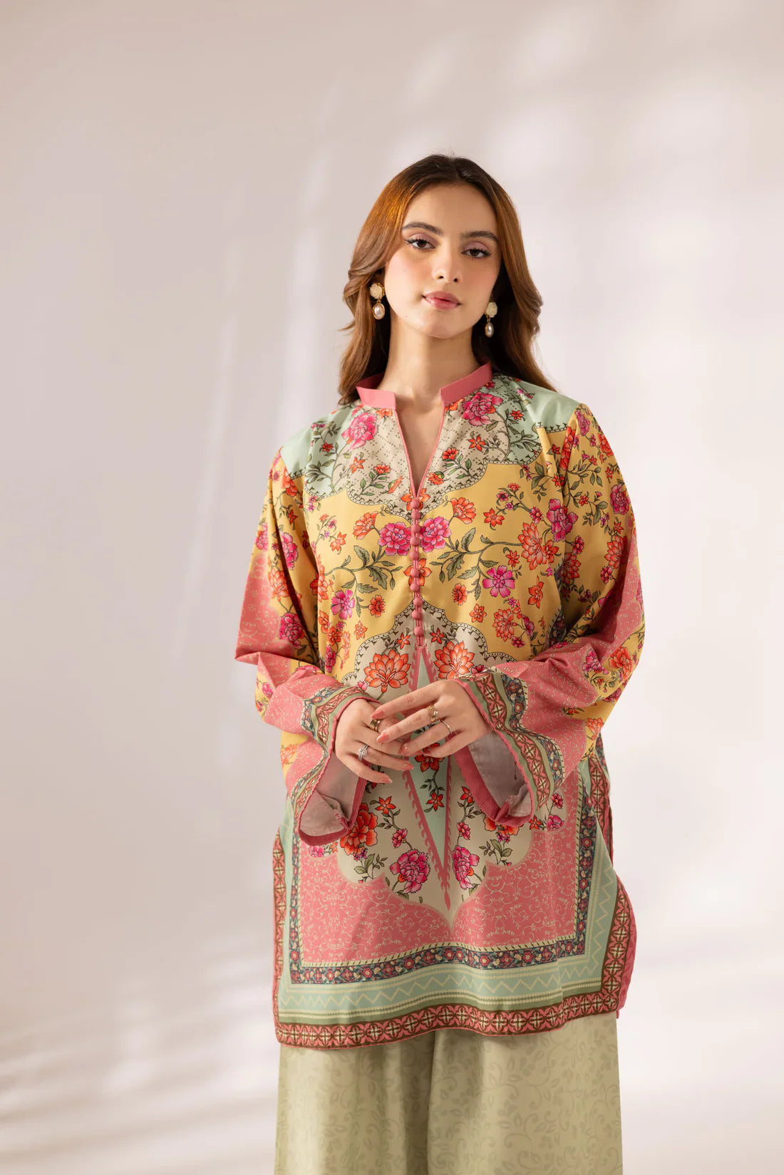 White Floral Print 2-Piece Suit for Women – KC-00105