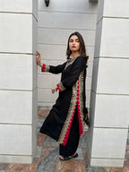 Black Floral 2-Piece Suit for Women – KC-0029