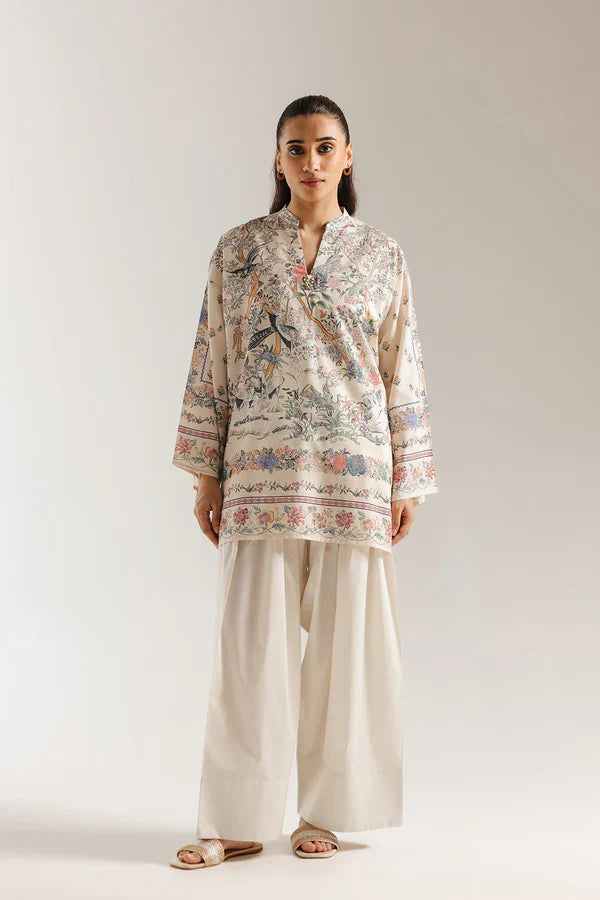 White Floral Print 2-Piece Suit for Women – KC-00104