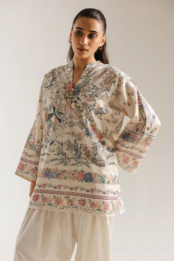 White Floral Print 2-Piece Suit for Women – KC-00104