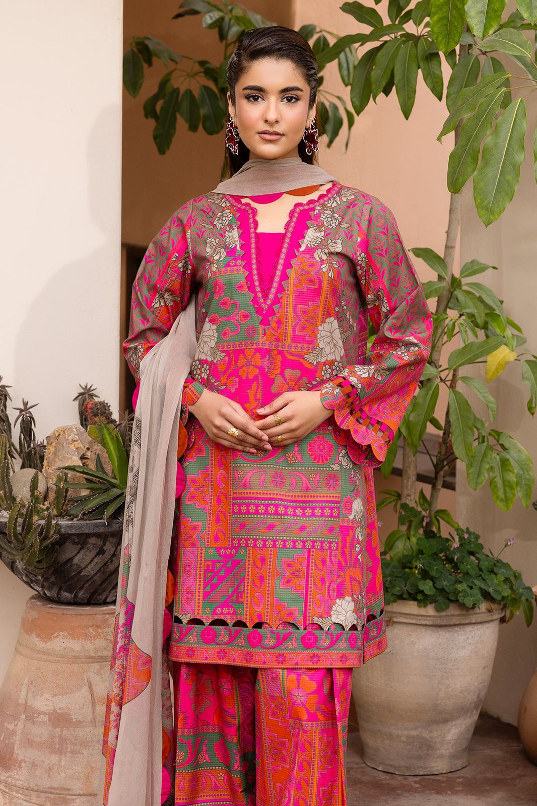 White Floral Print 2-Piece Suit for Women – KC-00110