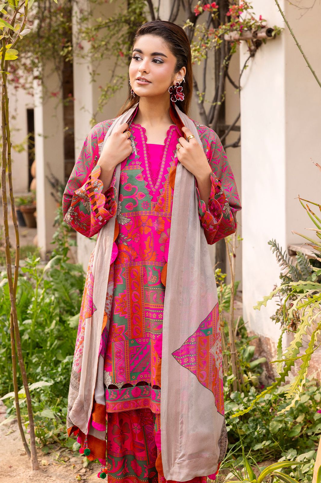 White Floral Print 2-Piece Suit for Women – KC-00110