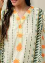 Floral Print Long Shirt Suit for Women – KC-009